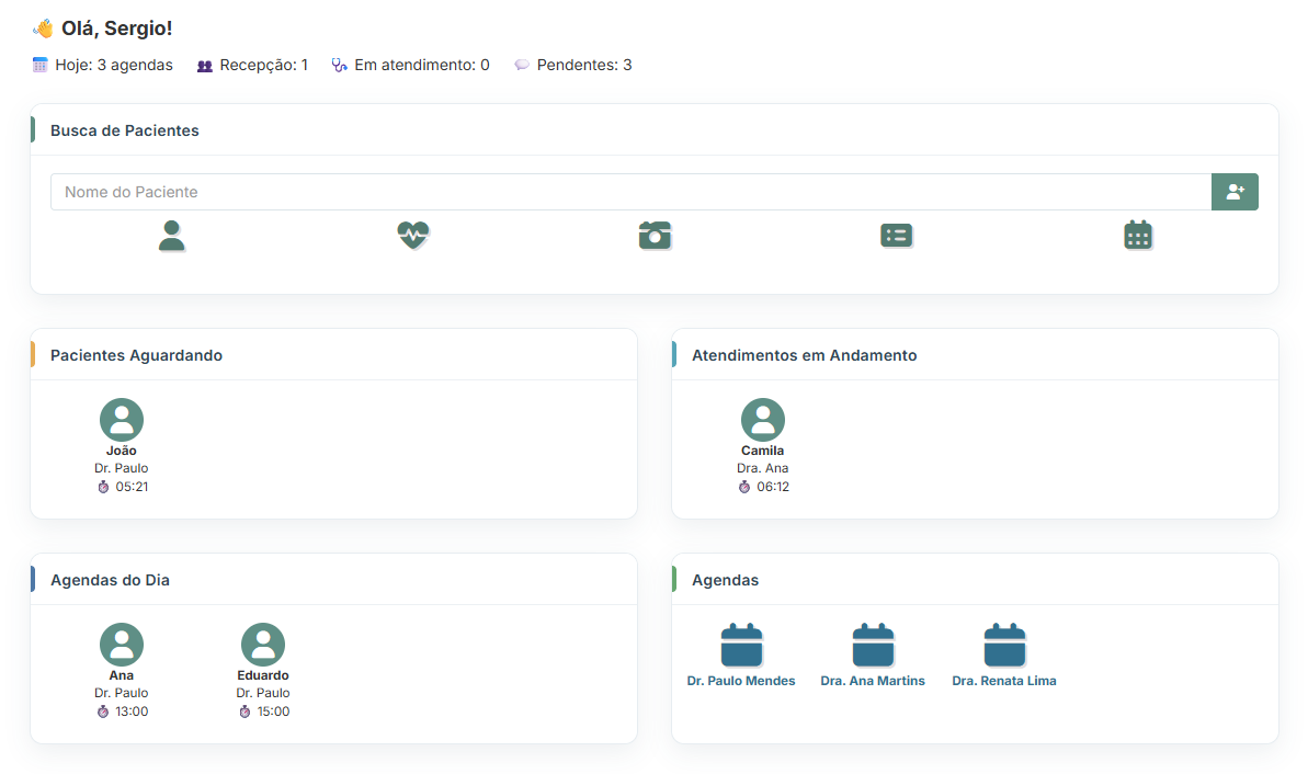 Dashboard real do SimpleDoc